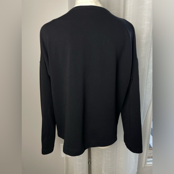 Eileen Fisher Drape Collar Long Sleeve Asymmetric Zip Short Moto Jacket Medium - Picture 6 of 10